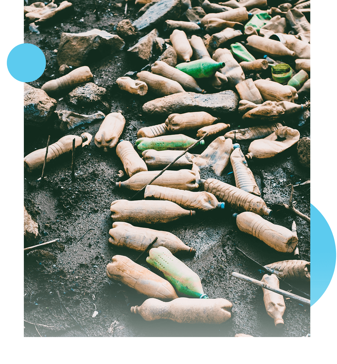 old plastic bottles found in the ocean