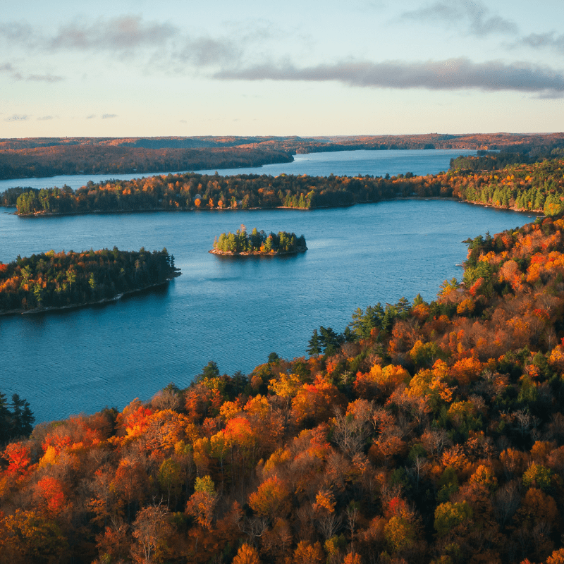 a drone shot of Lake Erie, Great Lake