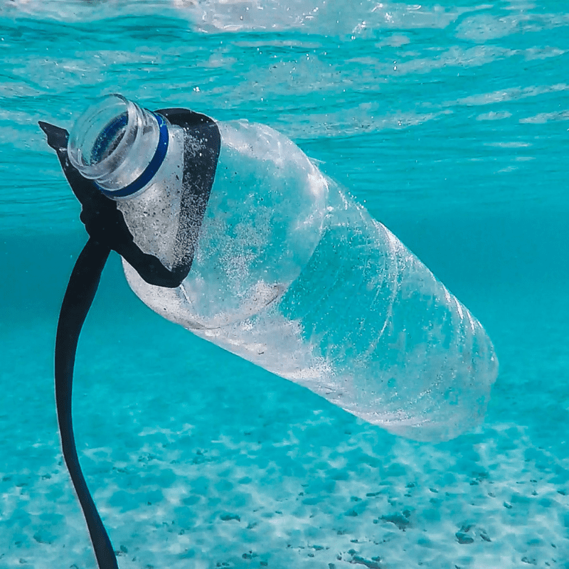 a plastic bottle floating around