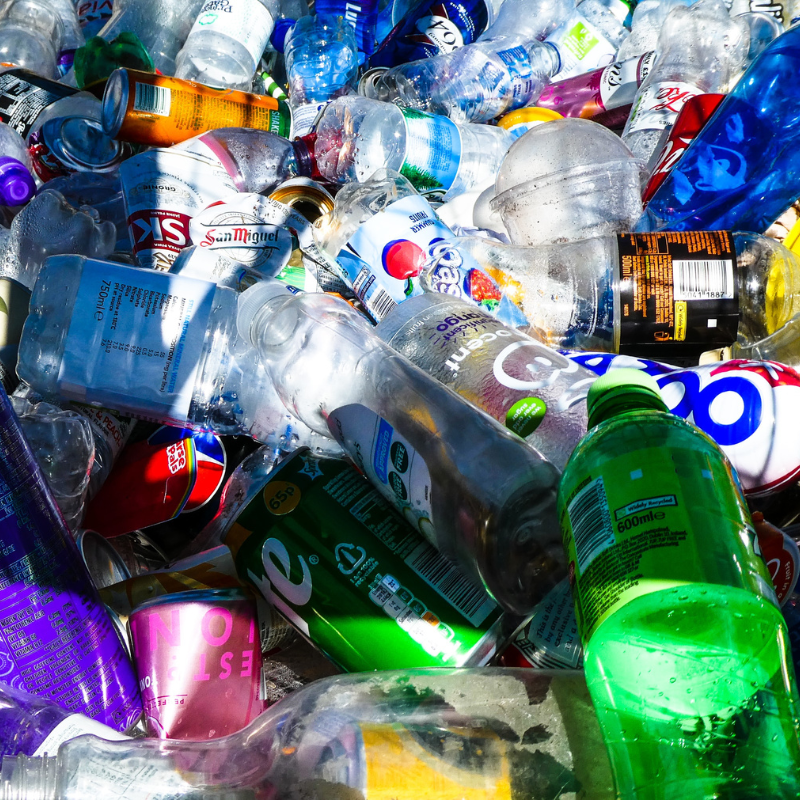 an assortment of plastic waste bottles